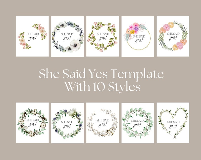 She Said Yes Sign Printable Engagement Sign Just Engaged - Etsy