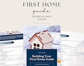 Guía imprimible para construir tu primera casa: lista de verificación de 6 páginas para propietarios, planificador de construcción y organizador de construcción de casas (PDF)