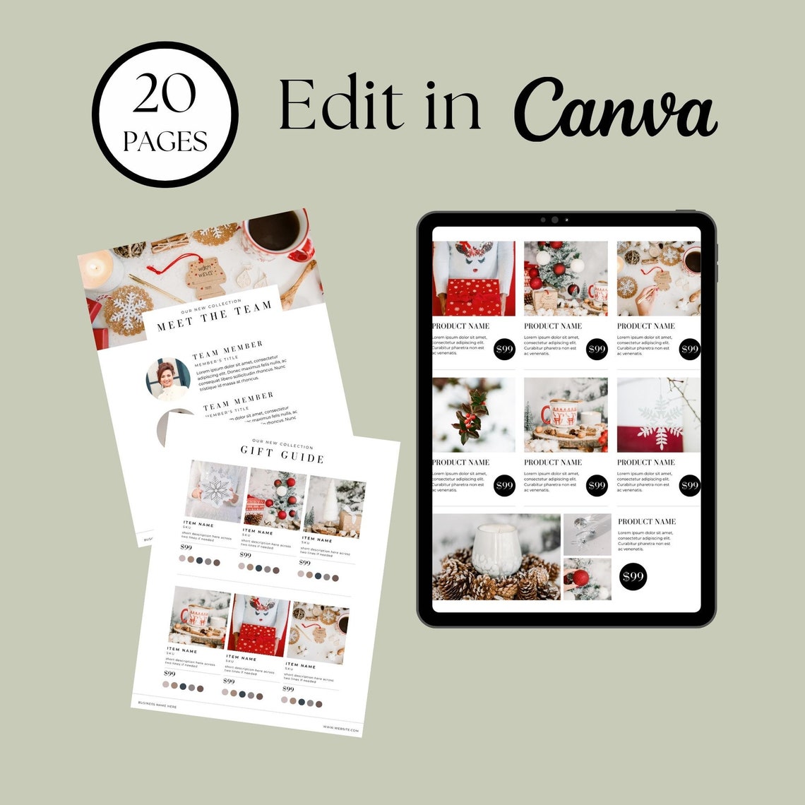 Christmas Catalogue Template INSTANT DOWNLOAD Wholesale Gift Etsy