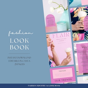 Modern Fashion Lookbook Template, Canva Magazine Template, Fashion Catalog Template, Product Brochure, Editable Canva Ebook Template