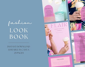 Modern Fashion Lookbook Template, Canva Magazine Template, Fashion Catalog Template, Product Brochure, Editable Canva Ebook Template
