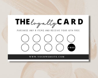 Loyalty Card Template INSTANT DOWNLOAD Printable Business Card, Template Business Card, DIY Calling Card, Affordable Canva Card