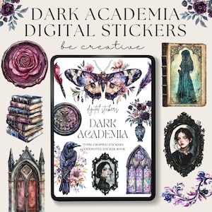 Moody Academia Digital Planner Stickers, Goodnotes Celestial Stickers, Png Witchy Woo Planner Stickers,  Fantasy Stickers, Mystic Decos