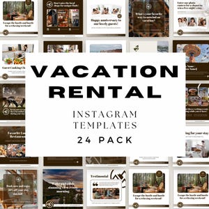 Modèles AirBNB pour réseaux sociaux, Marketing de location de maison VRBO, Pack de bienvenue AirBNB, Marketing de location de vacances, Modèles Canva, Chalet, Appartement