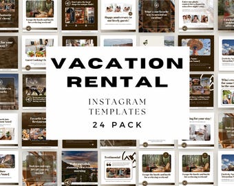 Modelos de mídia social do AirBNB, marketing de aluguel de casas VRBO, pacote de boas-vindas do AirBNB, marketing de aluguel de férias, modelos Canva, cabana, condomínio