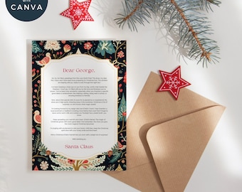 Christmas Letter From Santa Template, Customizable Mr Claus Letter, Festive Post for Children, Kids Note From Father Christmas, Canva Xmas