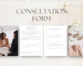 Editable Client Consultation Form, Small Business Template, Canva Digital Download, Customer Intake Printable, Salon Document, Basic Sheet