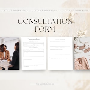 Editable Client Consultation Form, Small Business Template, Canva Digital Download, Customer Intake Printable, Salon Document, Basic Sheet