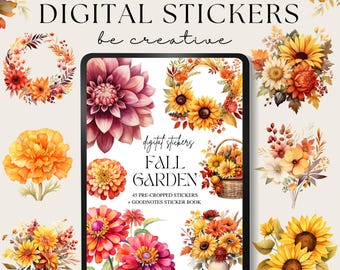 Fall Garden Digital Planner Stickers For Goodnotes
