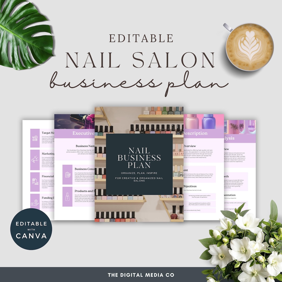Editable Nail Salon Business Plan Template - Etsy