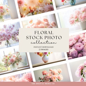 Styled Stock Photography | Stock Flower Photos | Floral Imagery | Canvas Mockup | Garden Stock Images | Bloom Wall Art | Digital Download