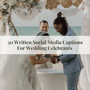 Wedding Celebrant Written Social Media Captions, Wedding Officiant Social Media Content, Facebook Posts For Wedding MCs, Celebrant Resources