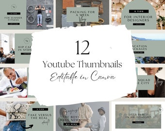 Neutral YouTube Branding Kit | Editable Channel Banner, Intro, Outro & Video Thumbnail | Aesthetic Lifestyle Canva Templates, Dusky Pink