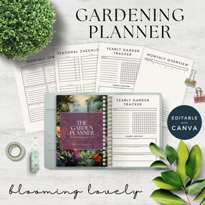 Garden Lover Gift | Gardening Binder | Horticulture Journal Printable | Plant Planner | White Label Rights Canva Template | Commercial Use