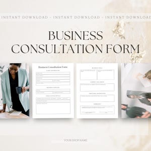 Editable Business Consultation Form, Small Company Template, Canva Digital Download, Customer Intake Printable, Salon Document, Basic Sheet
