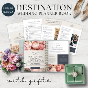 Destination Wedding Planner Book, Wedding Checklist, Travel Wedding Guide, Perfect Planning Resource, Canva Printable, Unique Keepsake