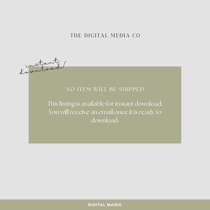May include: A digital product listing with text that reads "instant download!" and "NO ITEM WILL BE SHIPPED." The listing is available for instant download, and the buyer will receive an email when ready. The Digital Media Co. is the seller.