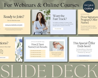 Slide Deck Presentation, Canva Presentation Template, Social Media Coach, Content Creator Marketing, Webinar Slides, Webinar Slide Deck