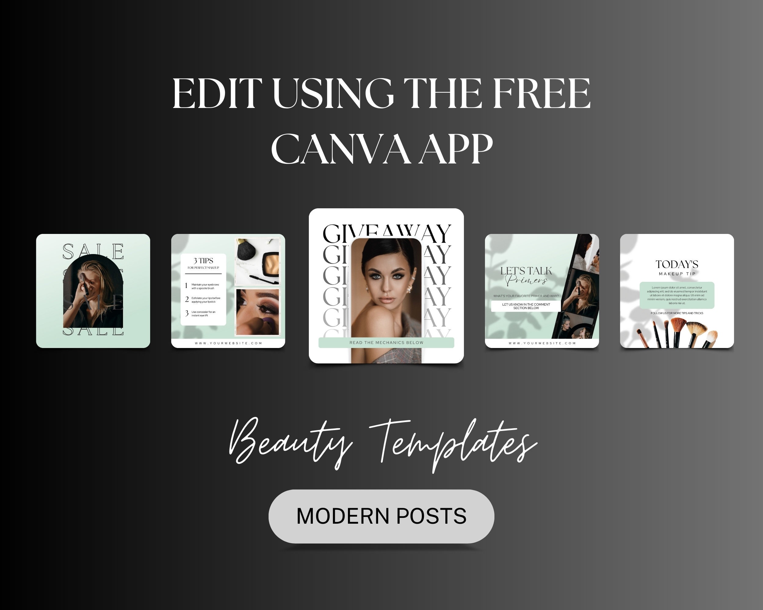 Canva Beauty Templates Instagram for Skincare Beauty Posts - Etsy
