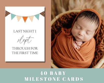 Baby Milestone Cards Boho, Baby Milestone Cards Printable, Baby Milestone Cards Boy, Newborn Photo Prop, Baby Photography Props