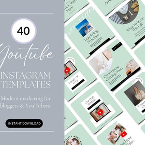 Instagram Templates For Youtube, Canva Vlog Branding Templates, Youtuber Marketing, Youtube Influencer Templates, Youtube Channel Posts