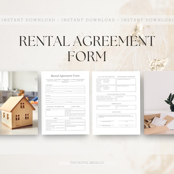 Editable Rental Agreement Form, Printable Lease Contract, Landlord Forms, Instant Download, Residential Housing Agreement, Airbnb Template
