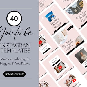 Instagram Templates For Youtube, Canva Vlog Branding Templates, Youtube Marketing, Youtube Influencer Posts, Youtube Channel Social Media