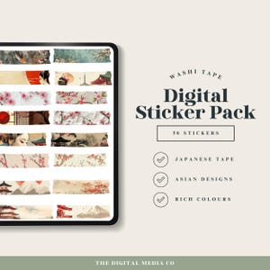 Può includere: Un pacchetto di adesivi digitali con 50 design di nastro washi di ispirazione giapponese. Gli adesivi presentano fiori di ciliegio, montagne, pagode e altre immagini tradizionali giapponesi. Gli adesivi sono perfetti per aggiungere un tocco di stile asiatico al tuo planner, diario o album di ritagli.