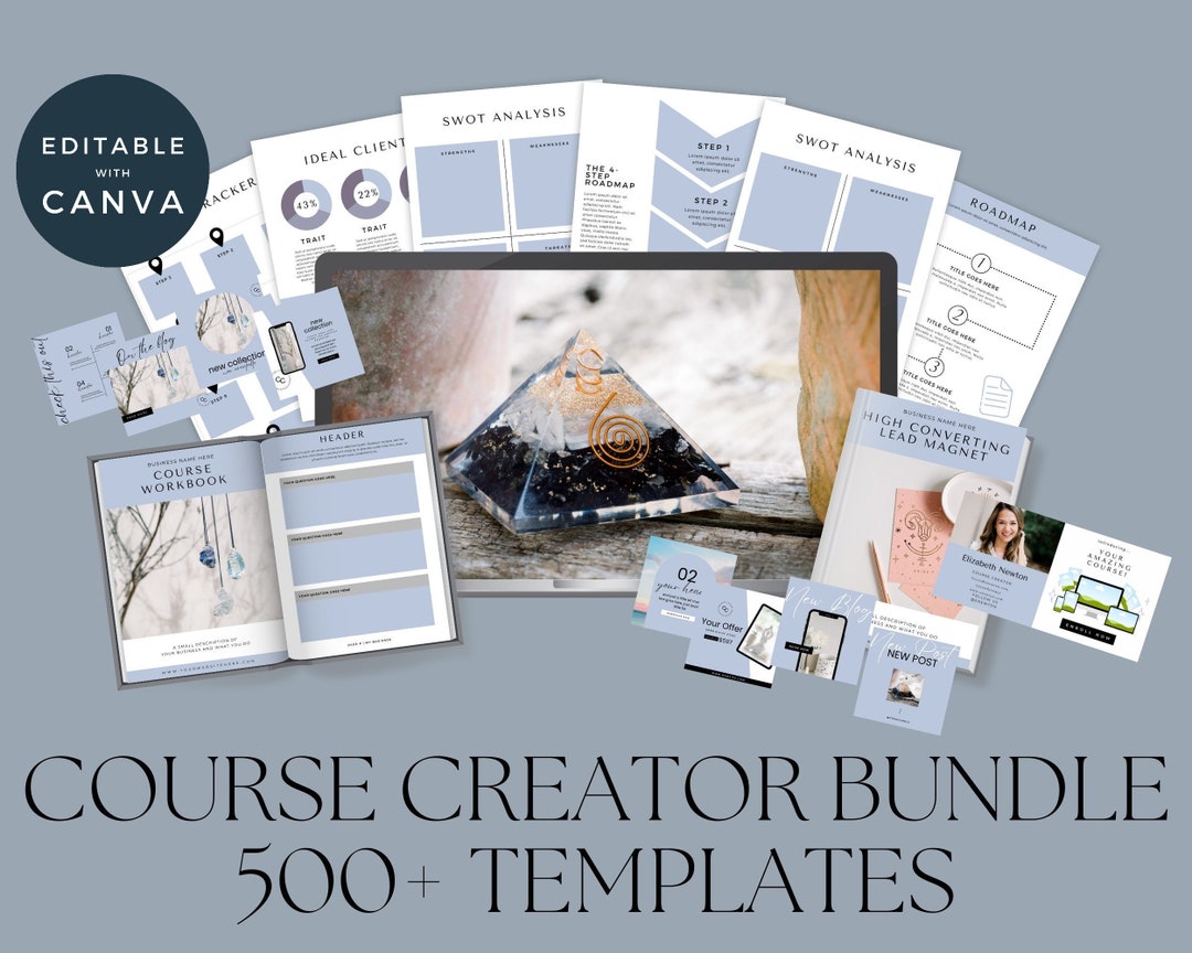 Course Creator Canva Bundle, Course Creator Templates, Course Template ...