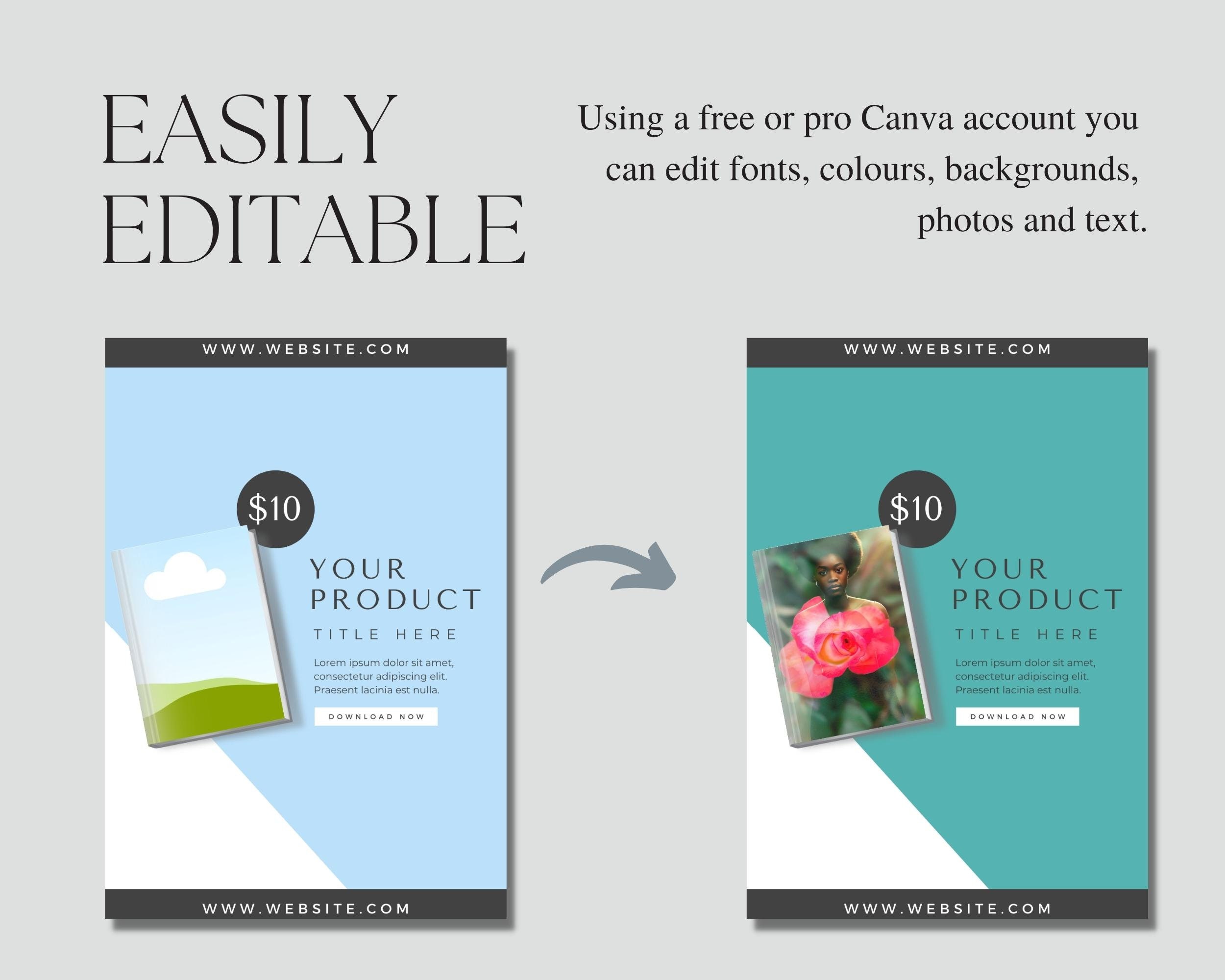 Digital Product Canva Templates, Pinterest Pins for Small Businesses ...