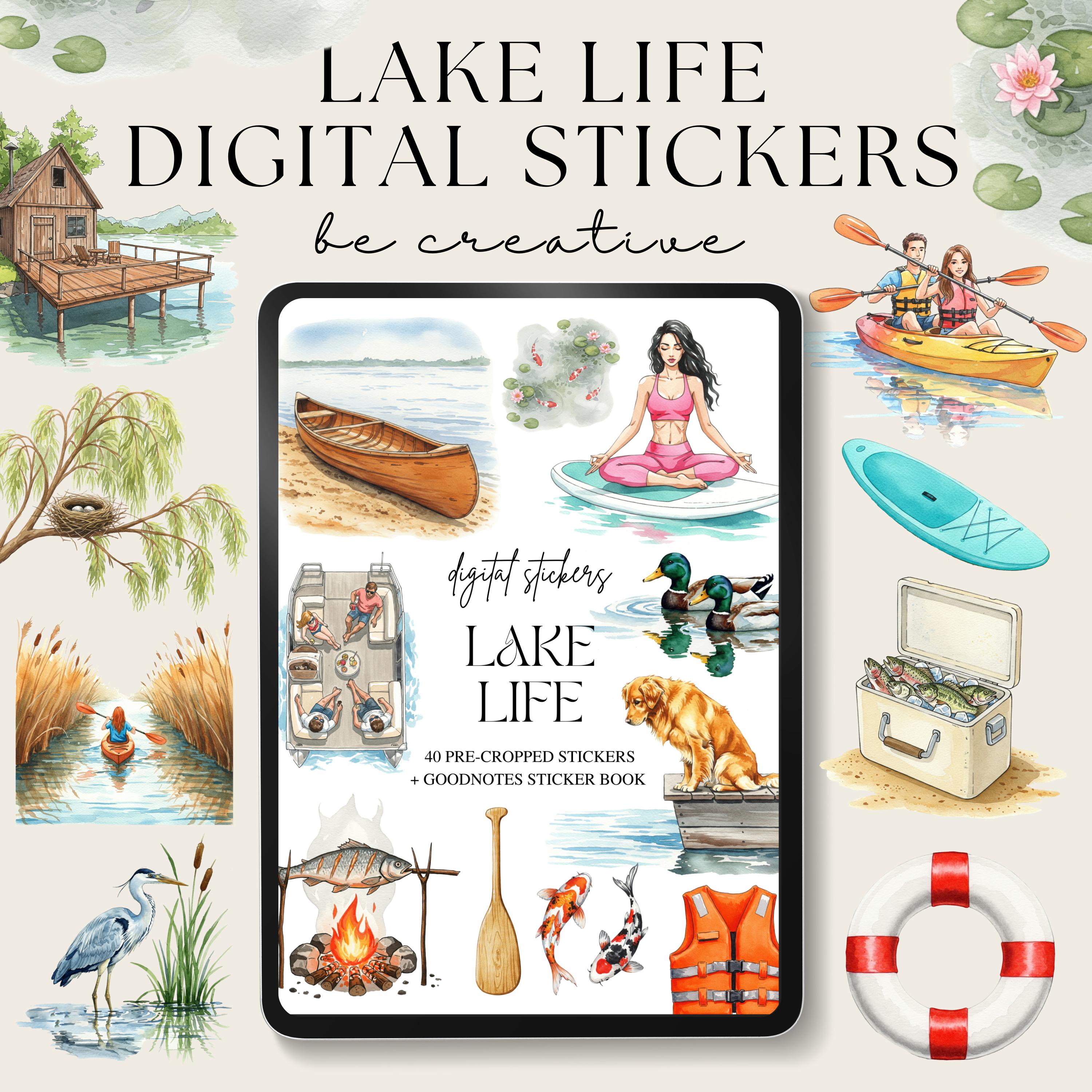 Lake Life Digital Stickers, Goodnotes Summer Stickers, Vacation ...