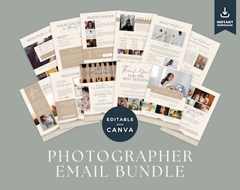 Wedding Photographer Email Templates | Welcome Email Template | Photography Workflow | Client Feedback | Email Marketing Template Canva