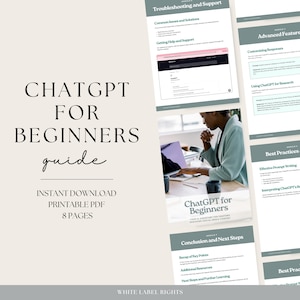 Peut inclure: Un guide pour les débutants sur la façon d'utiliser ChatGPT, un assistant d'IA pour créer du contenu engageant sur les médias sociaux. Le guide comprend 8 pages et couvre des sujets tels que le dépannage, les fonctionnalités avancées, les meilleures pratiques et la conclusion et les prochaines étapes. Le guide est disponible en téléchargement instantané sous forme de PDF imprimable.