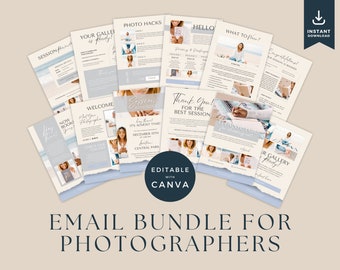 Family Photographer Email Templates | Welcome Email Sequence | Photography Workflow | Client Session Notes | Photo Marketing Template Canva