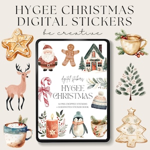 Hygee Christmas Digital Planner Stickers | Digital klistermärkebok | Goodnotes klistermärken | Festliga klistermärken | Goodnotes Planner |  Glad jul