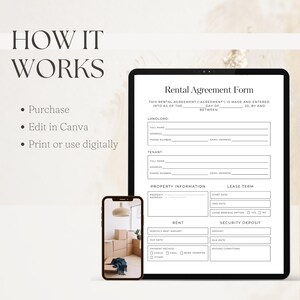 Editable Rental Agreement Form, Printable Lease Contract, Landlord Forms, Instant Download, Residential Housing Agreement, Airbnb Template image 3