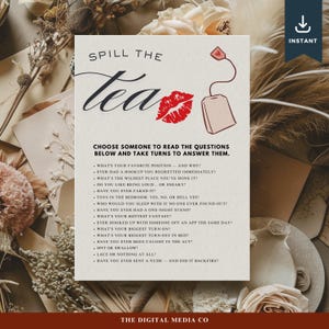 X-rated Spill The Tea Game, Naughty Printable, Adult Tea Party Game, Party Activities for Women, Ladies Luncheon Games, Girls Night Game