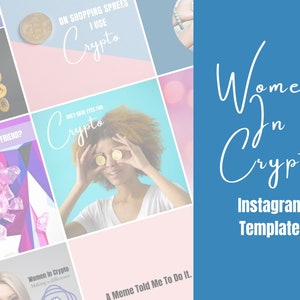 11 Crypto Instagram Templates, Crypto Social Media Posts, Canva Templates For Women in Crypto, Cryptocurrency templates for IG