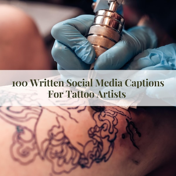 Tattoo Artist Written Social Media Captions, Tattooist Marketing, Instagram Posts For Tattoo Studios, Tattoo Content