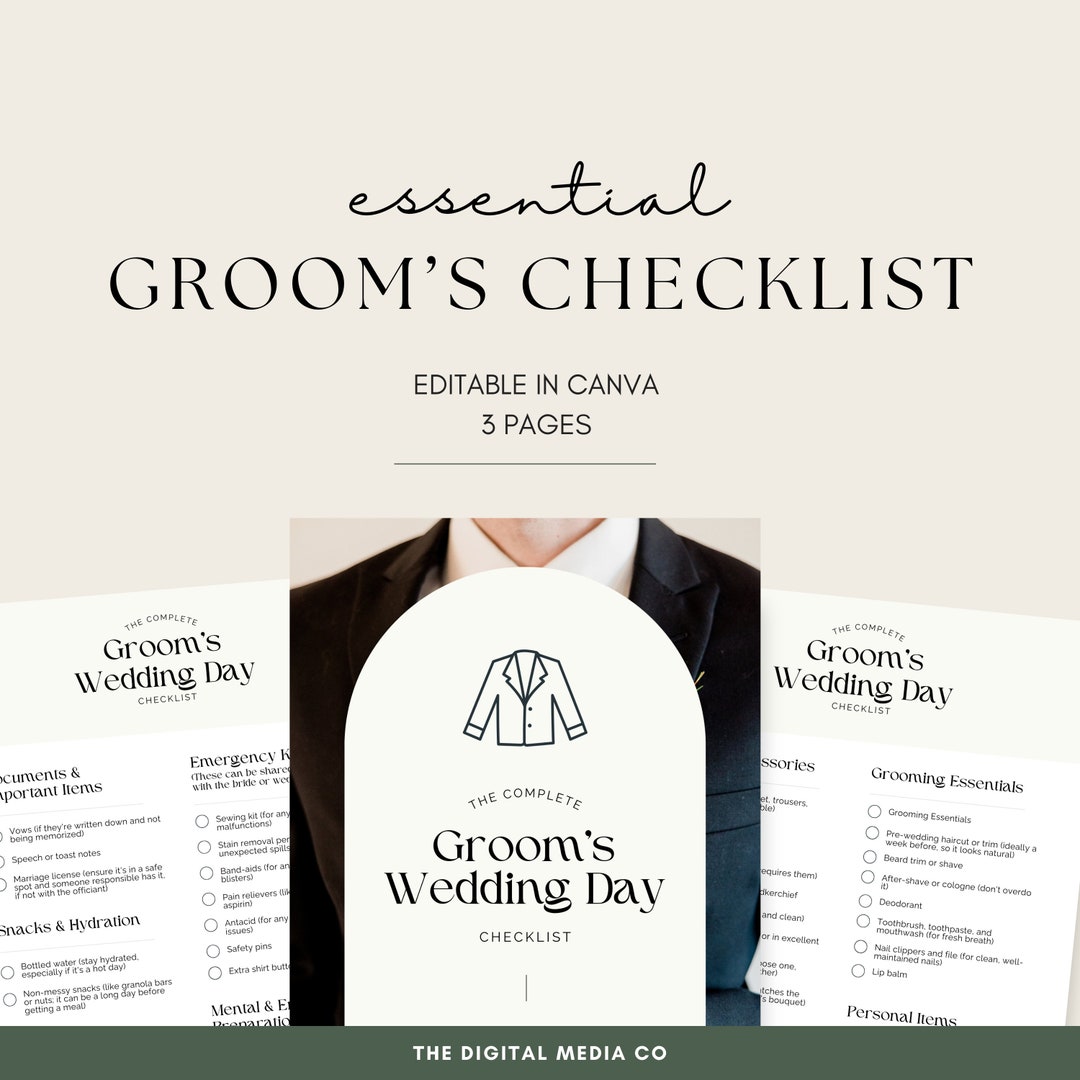 Grooms Checklist Printable Wedding Day Check List Husbandtobe Planner