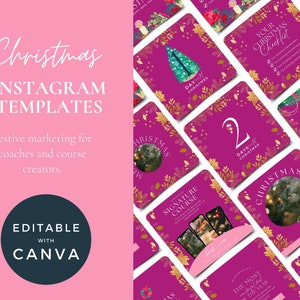 Christmas Canva templates, Business Coach templates, Xmas Canva templates, Christmas Instagram Templates, Festive Canva Templates