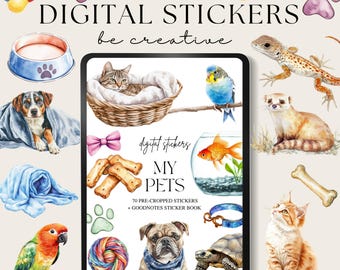 My Pet Digital Planner Stickers, Puppy Digital Stickers, Goodnotes Stickers, Cat Animal Stickers, Notability Embellishments, Kitten PNGS