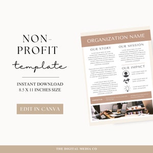 Szablon ulotki dla organizacji non-profit | Jednostronicowy projekt Canva do zbierania funduszy i zwiększania świadomości | Szablon Canva Pro | Szablon marketingowy | Strony darczyńców