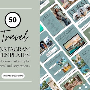 Plantilla de Instagram para agencia de viajes / Folletos de Instagram para agencia de viajes / Tienda de viajes y tours / Redes sociales para agencias de viajes
