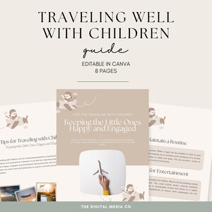 Traveling With Children Guide Printable, Canva Travel Planner for Parents, Family Vacation Tips, Kids Travel Checklist, Instant Download