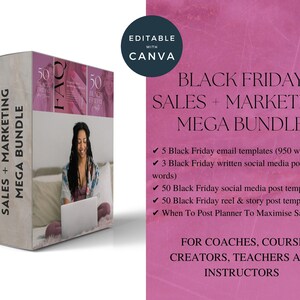 Black Friday Canva Templates, Black Friday Instagram Canva Templates, Black Friday Canva Bundle, Black Friday Reels, Done-For-You Promotion