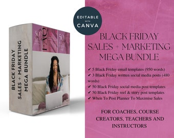 Black Friday Canva Templates, Black Friday Instagram Canva Templates, Black Friday Canva Bundle, Black Friday Reels, Done-For-You Promotion