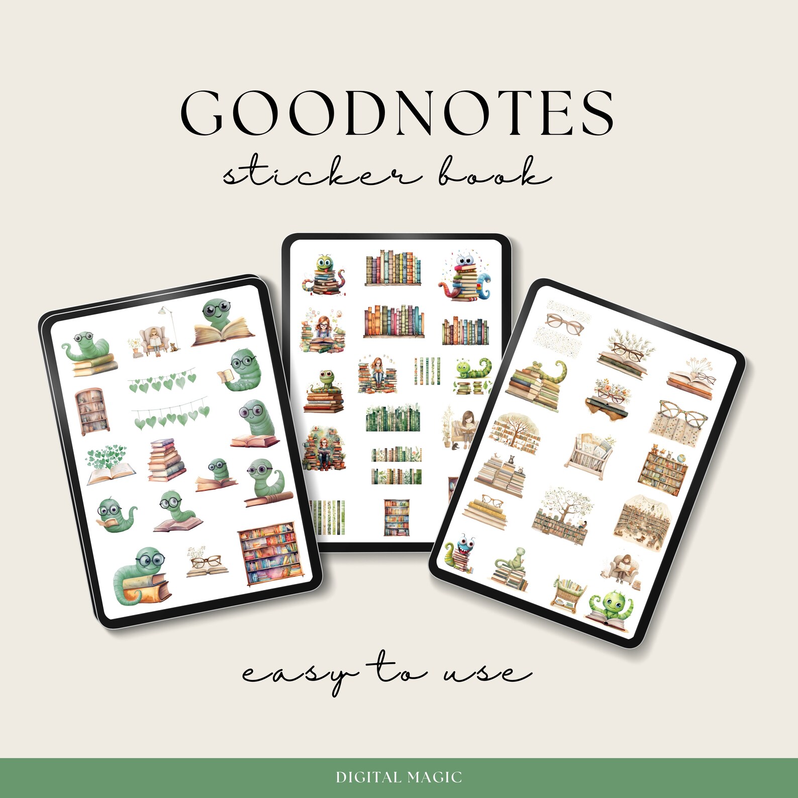 Book Lover Digital Planner Stickers | Digital Sticker Book | Goodnotes ...