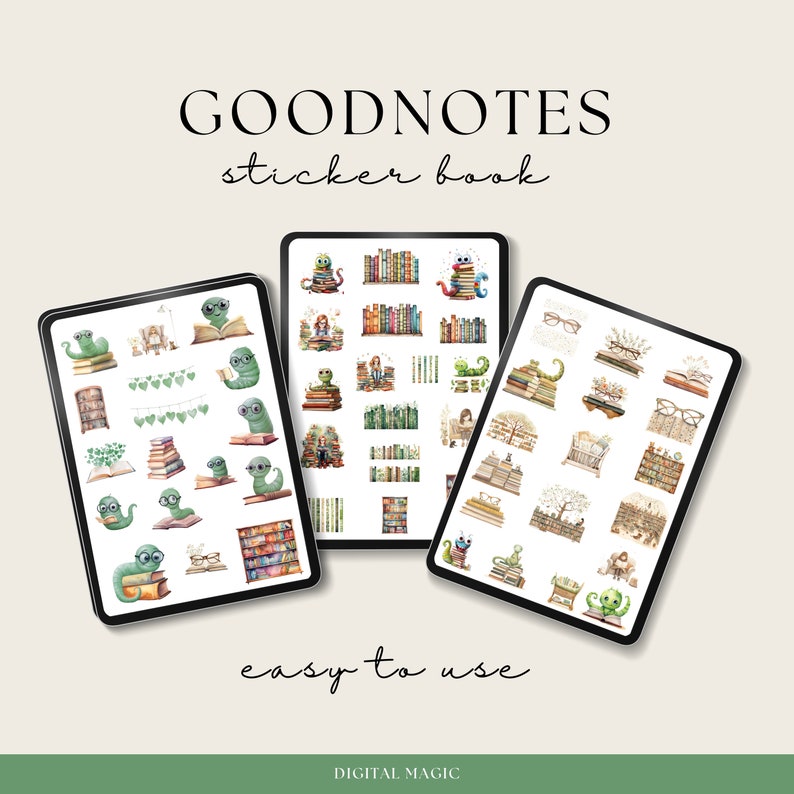 Book Lover Digital Planner Stickers | Digital Sticker Book | Goodnotes ...