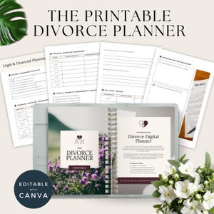 Printable Divorce Planner, Digital Divorce Organizer, Self-Care, Legal, Financial, Co-Parenting Worksheets, Canva Templates for Couples